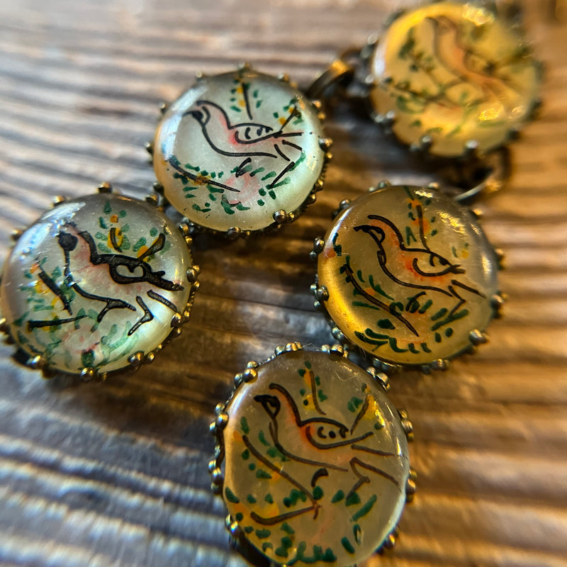 Vintage Persian Hand Painted Earrings